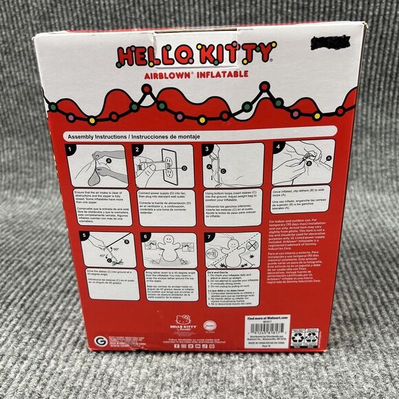 Gemmy HELLO KITTY 4.5’ Airblown Christmas Inflatable Lights Sanrio Berries NEW - Picture 6 of 11